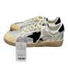 Ball Star LAB in silver leather with black suede star and heel tab