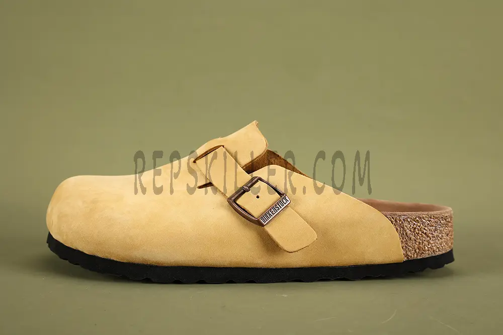 Birkenstock Boston buckled suede sandals yellow