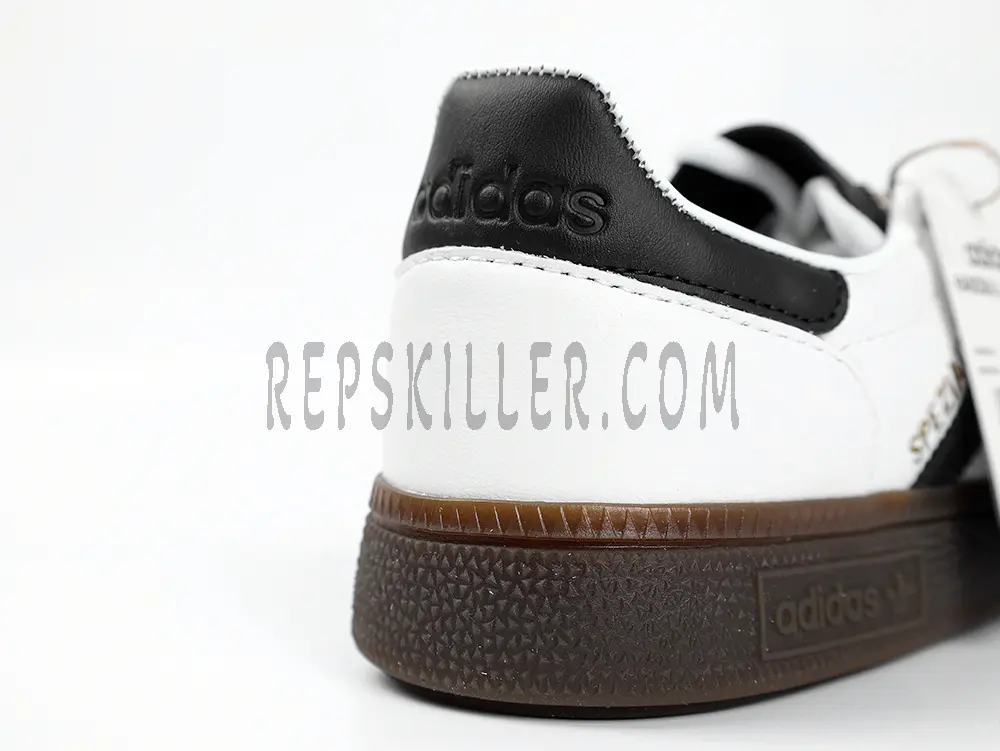 the adidas logo on the heels
