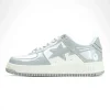 A BATHING APE BapeSta Grey Patent Leather Low Sneakers