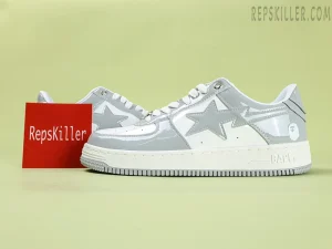 A BATHING APE STA Patent Leather Grey2