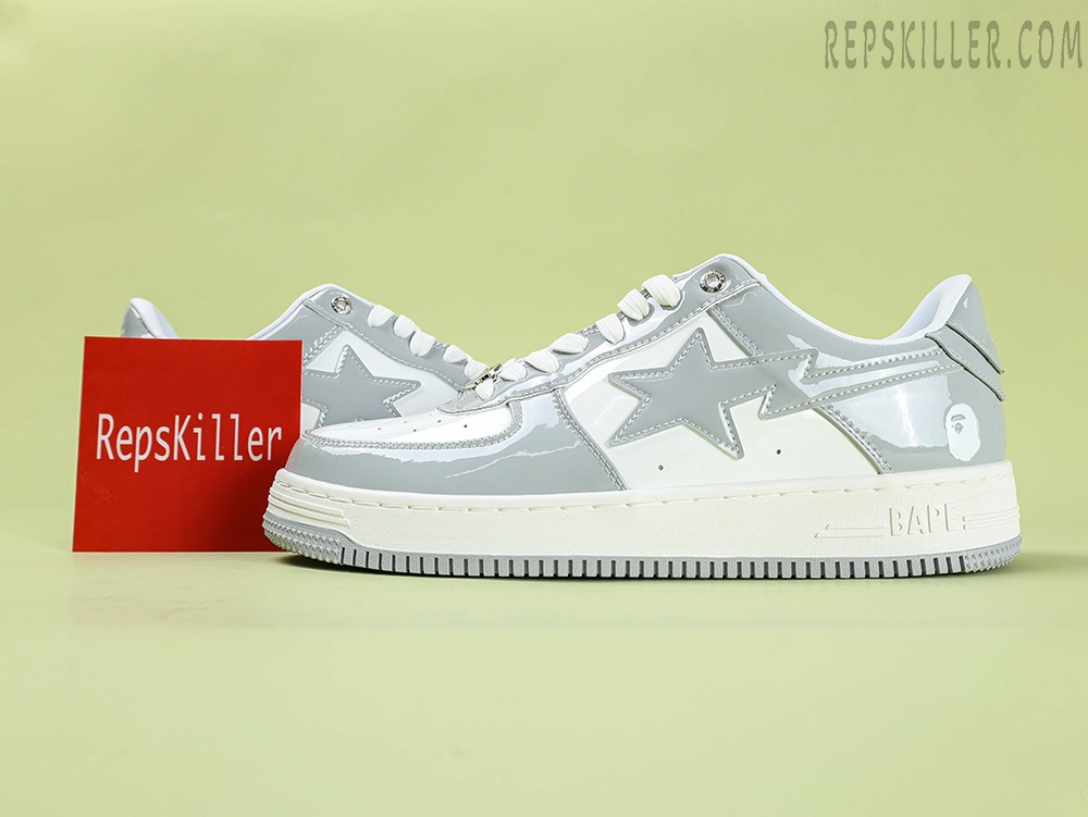 A BATHING APE STA Patent Leather Grey2