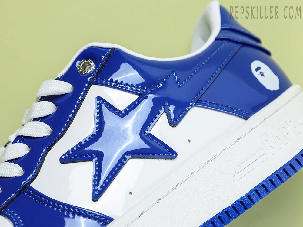 A BATHING APE STA Patent Leather White Blue11