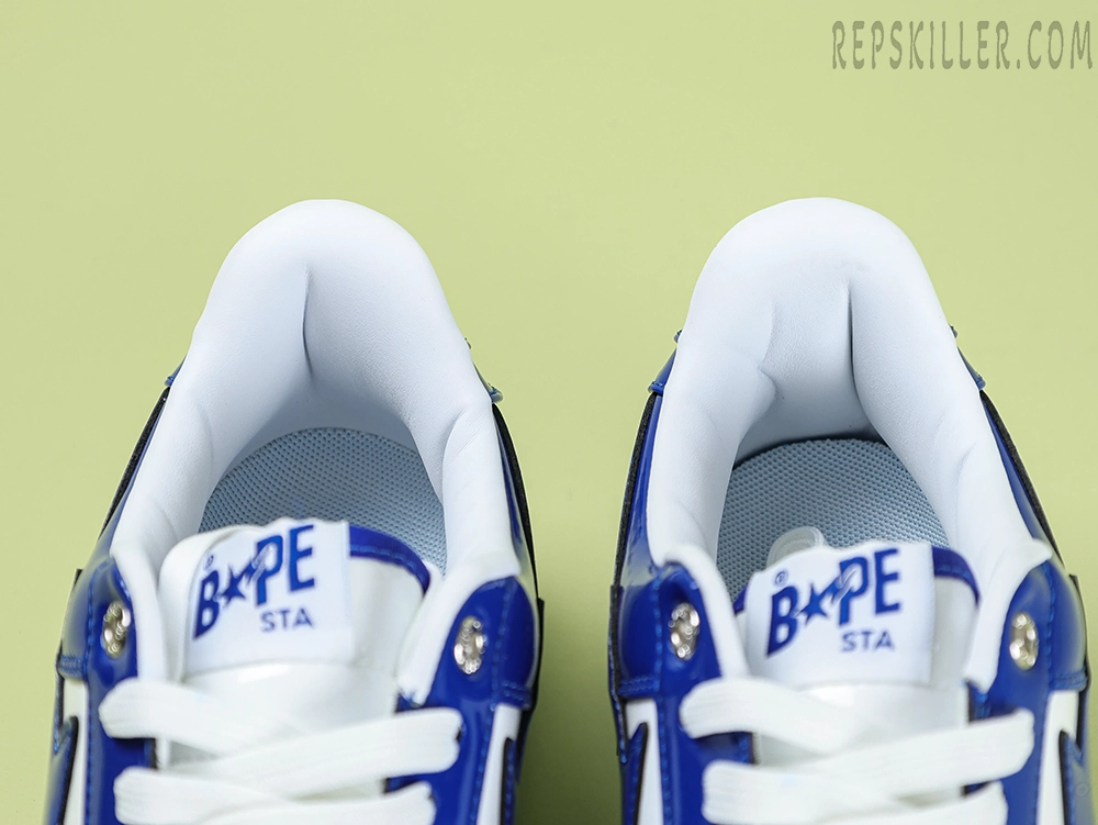 A BATHING APE STA Patent Leather White Blue14