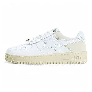A Bathing Ape Bape Sta Low Suede Heel White