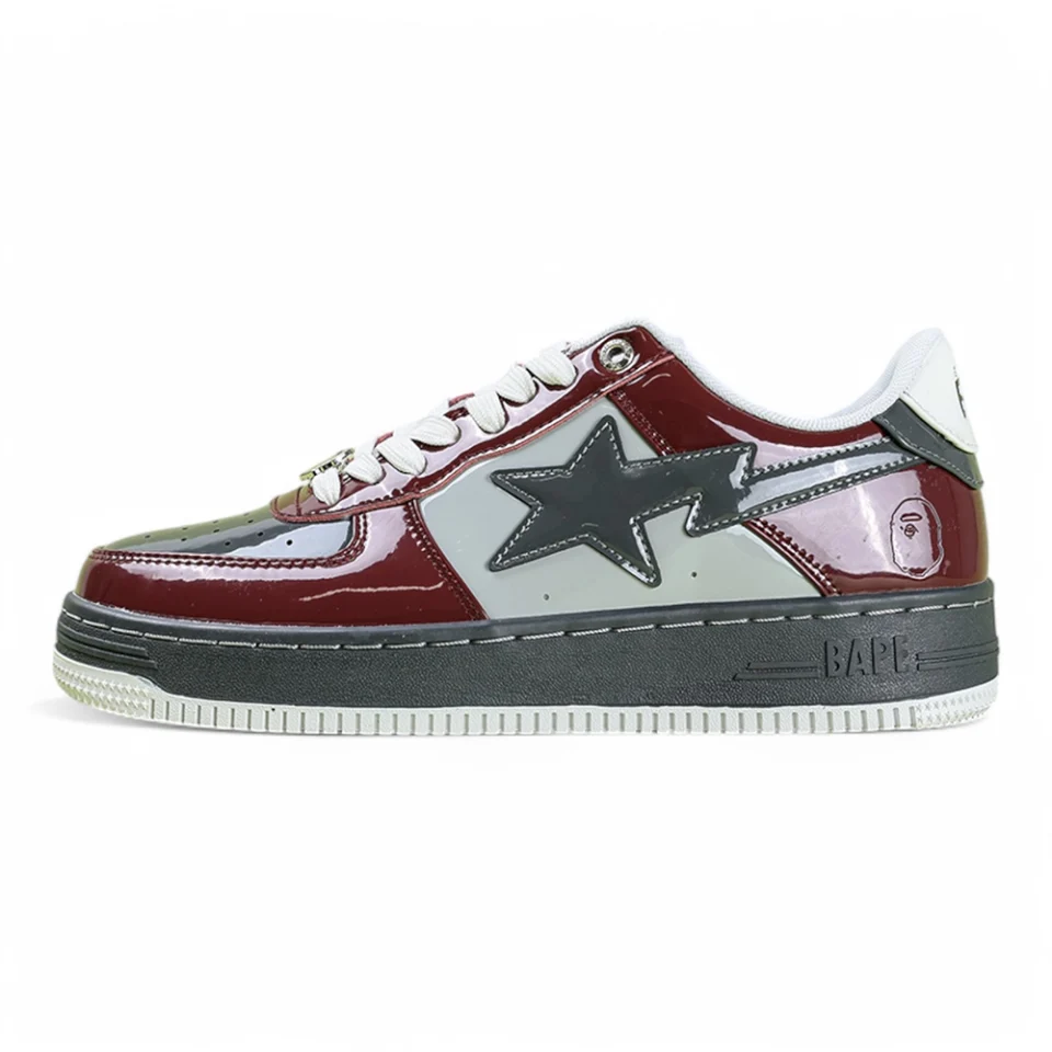 A BATHING APE BapeSta Nostalgic Burgundy Grey