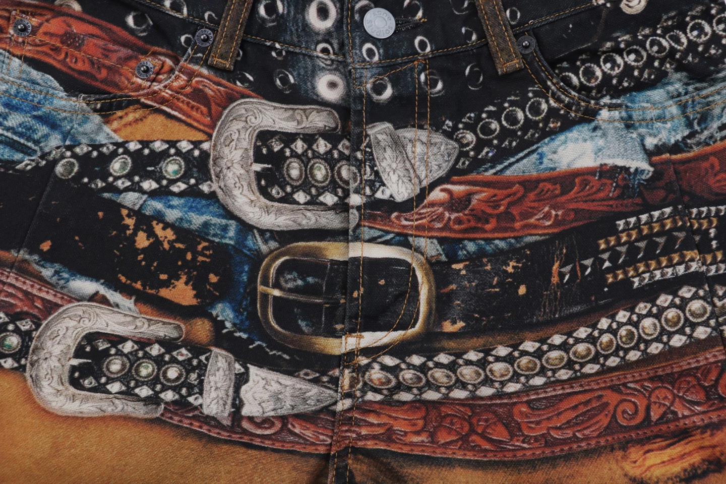Acne Studios Multi-Belt Pattern Denim Jeans9.jpeg