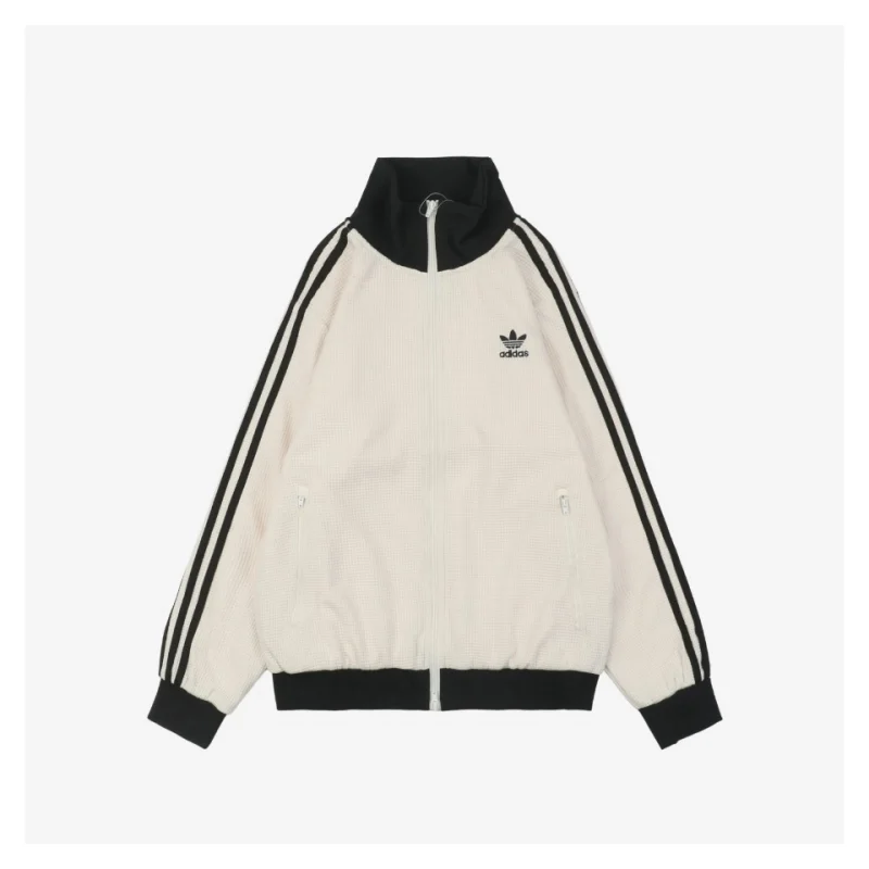 Adidas Trefoil Waffle Textured Jacket White