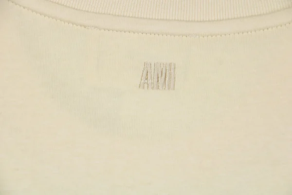 Ami Heart Logo Embossed Short-Sleeve T-Shirt Beige4.jpeg