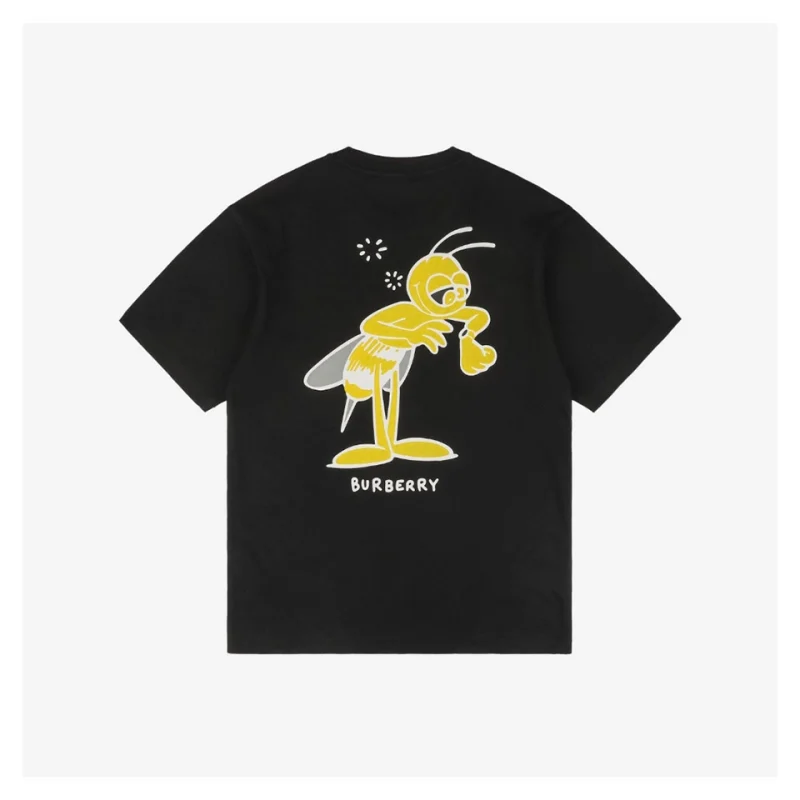 BBrry Cartoon Bee Flocked Print Short-Sleeve Shirt