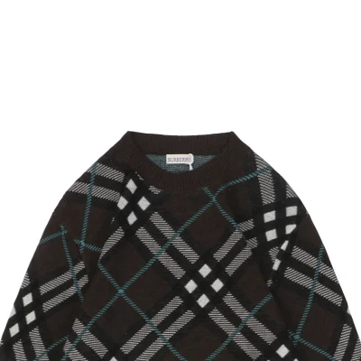BBrry Diagonal Plaid Round Neck Sweater1.jpeg