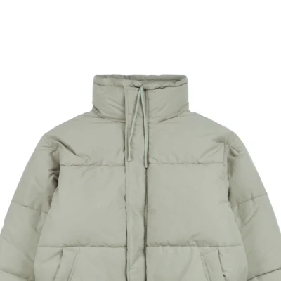 Essentials Double-Stitch Stand Collar Puffer Jacket Green1.jpeg