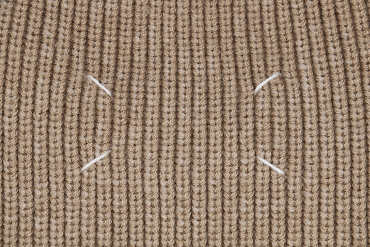 Maison Margiela Back Four-Stitch Detail Plain Crew Neck Sweater Khaki6.jpeg