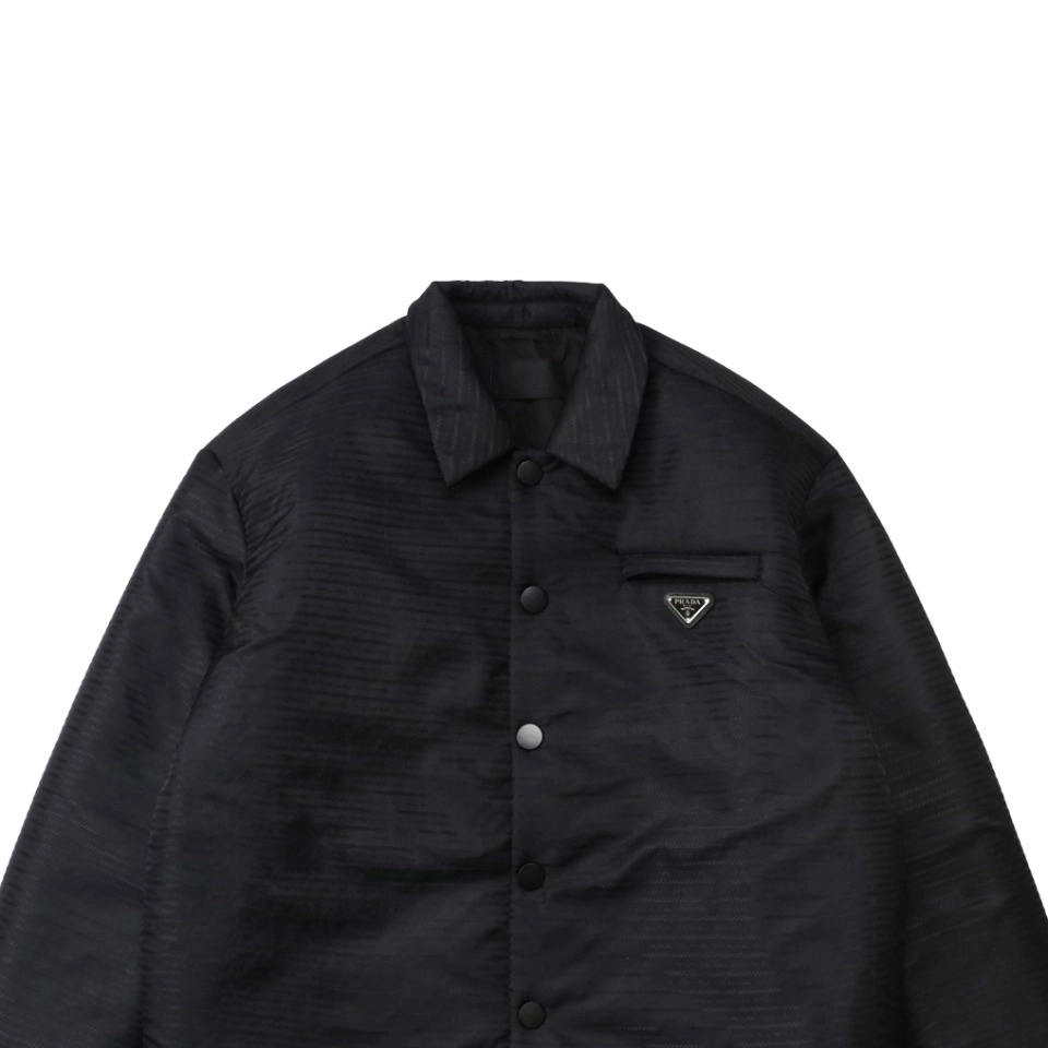 PD Triangle Logo Jacquard Cotton Puffer Jacket1.jpeg