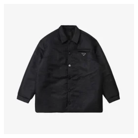 PD Triangle Logo Jacquard Cotton Puffer Jacket