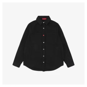 G Red Button Letter Rhinestone-Embellished Shirt