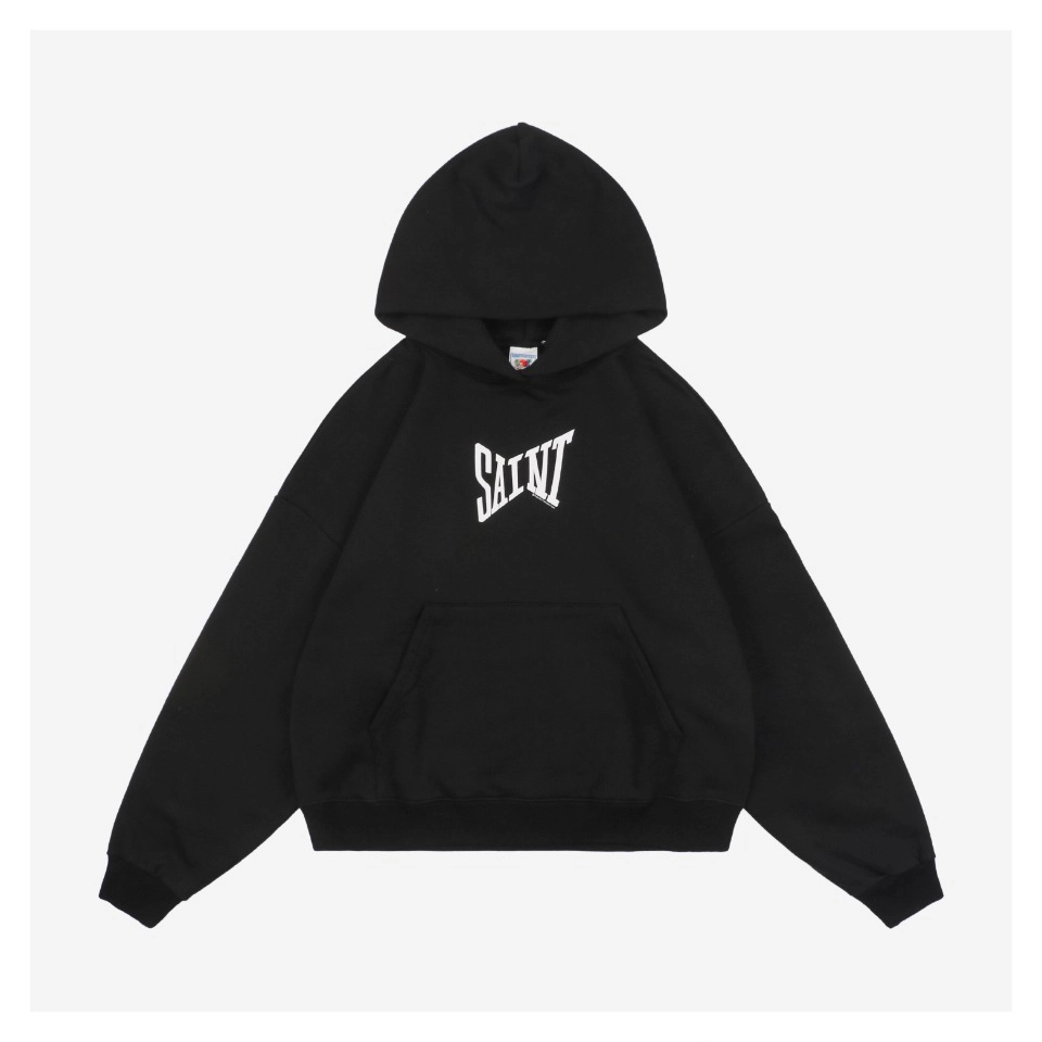 Saint Michael Ribon Saint Letter Print Hoodie