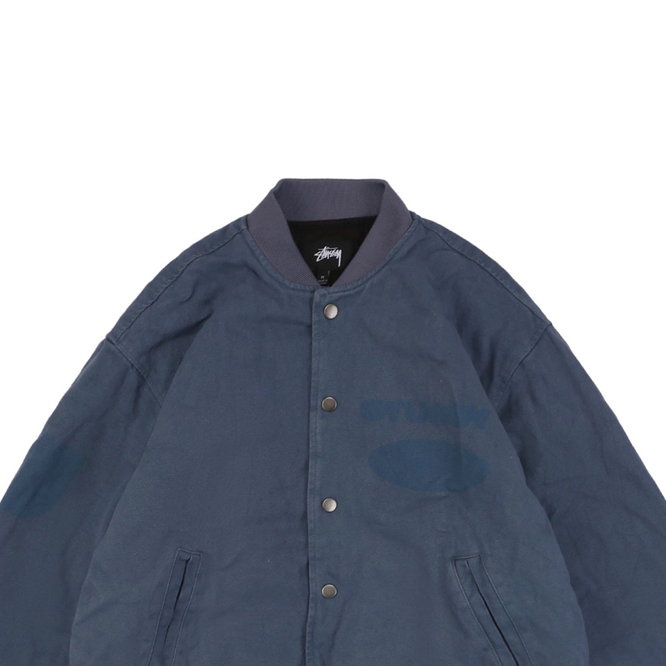 Stussy Blurred Graffiti Letter Print Jacket Blue1.jpeg