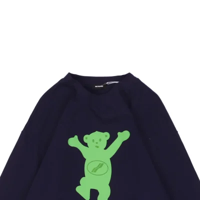 We11done Raised Hands Bear Print Long-Sleeve Shirt Navy2.jpeg
