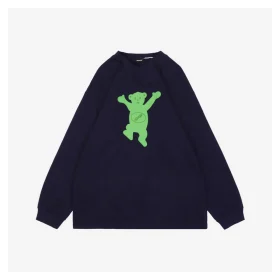We11done Raised Hands Bear Print Shirt Navy
