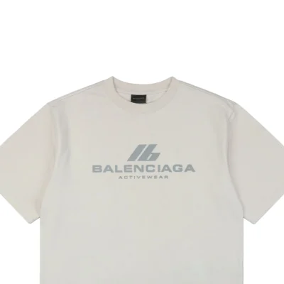 Balenciaga IB Reflective Silver Foil Print Short-Sleeve T-Shirt1.jpeg