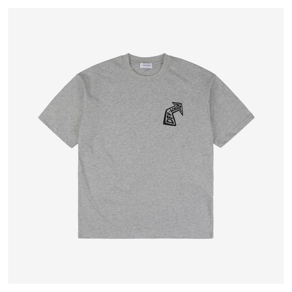 OFF-WHITE CO Virgil “Nail Arrows” Print Short-Sleeve T-Shirt Grey