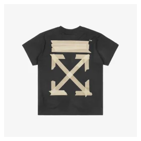 OFF-WHITE Yellow Tape Arrows Print T-Shirt (Black/White)