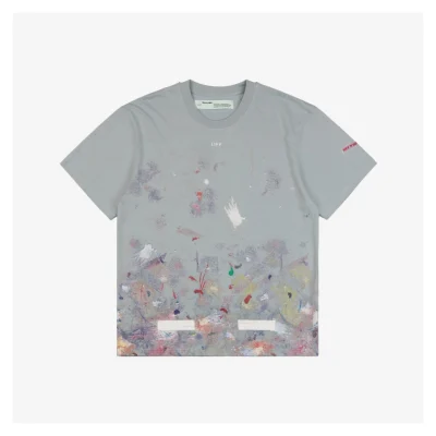 OFF-WHITE c/o Virgil Galaxy Fireworks Splatter Arrows Print Short-Sleeve T-Shirt
