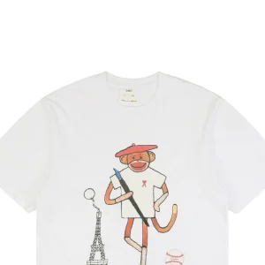 Ami Collaboration Graffiti Eiffel Tower & Monkey Print T-Shirt1.jpeg
