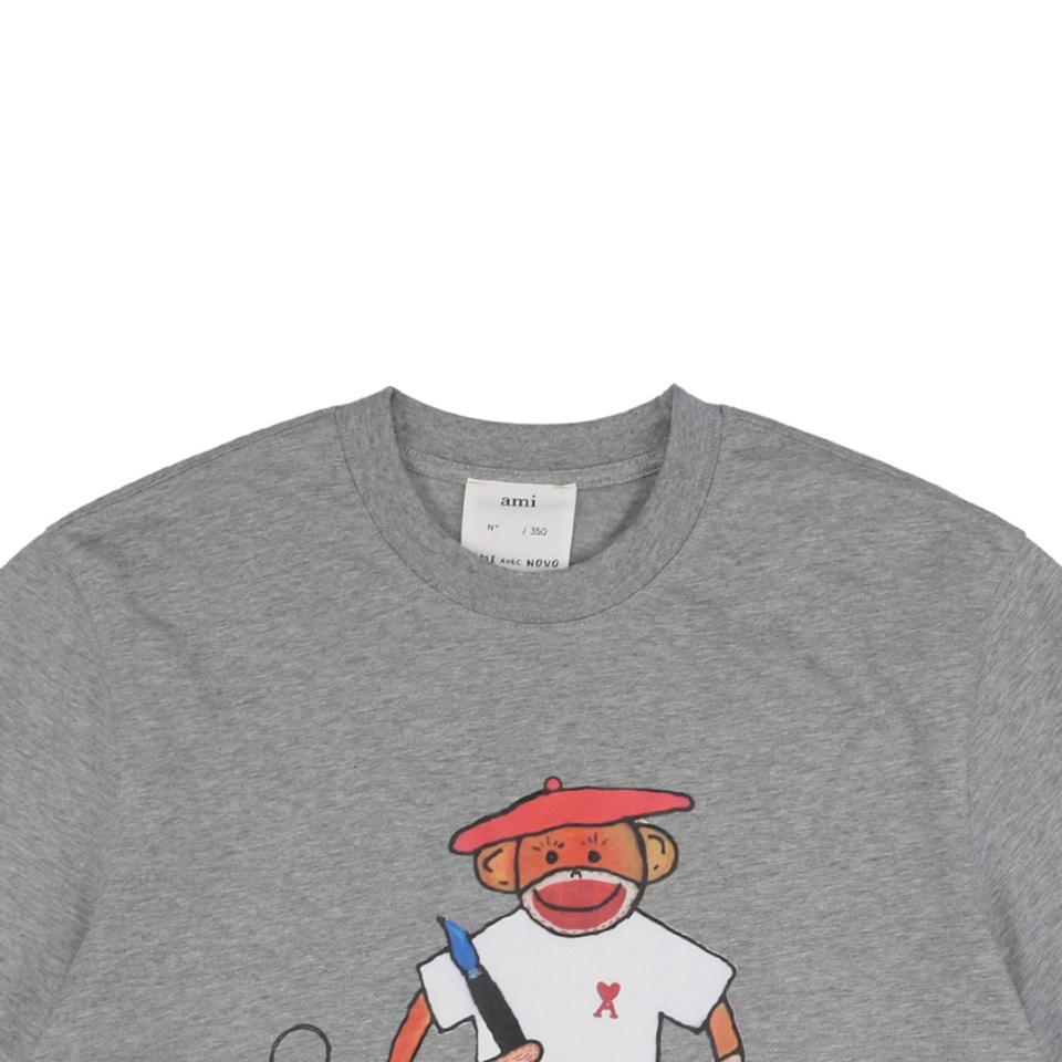 Ami Collaboration Graffiti Eiffel Tower & Monkey Print T-Shirt10.jpeg