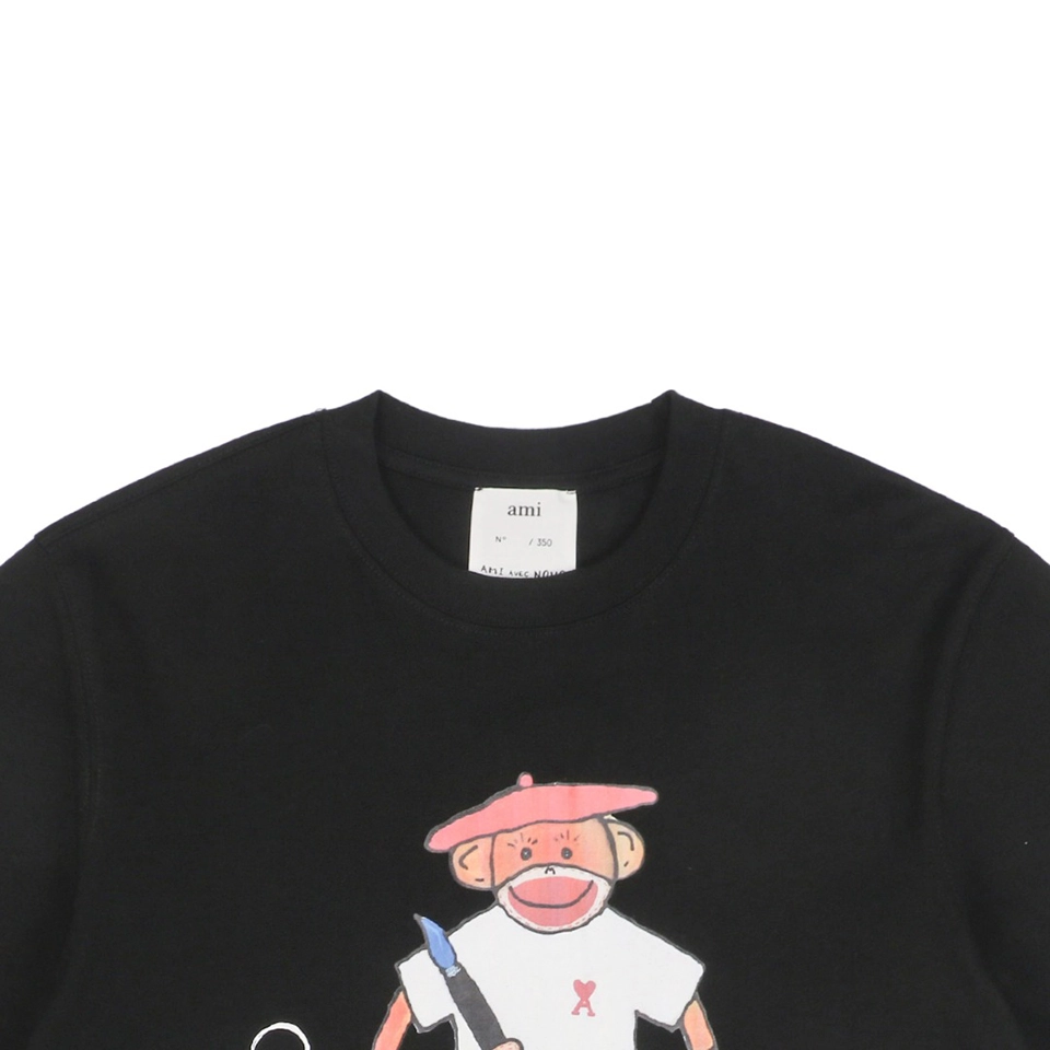 Ami Collaboration Graffiti Eiffel Tower & Monkey Print T-Shirt19.jpeg