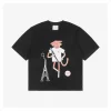 Ami Collaboration Graffiti Eiffel Tower & Monkey Print T-Shirt (Black/White/Grey)