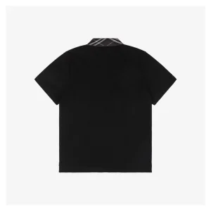 BBry Brown Check Collar Polo T-Shirt-1