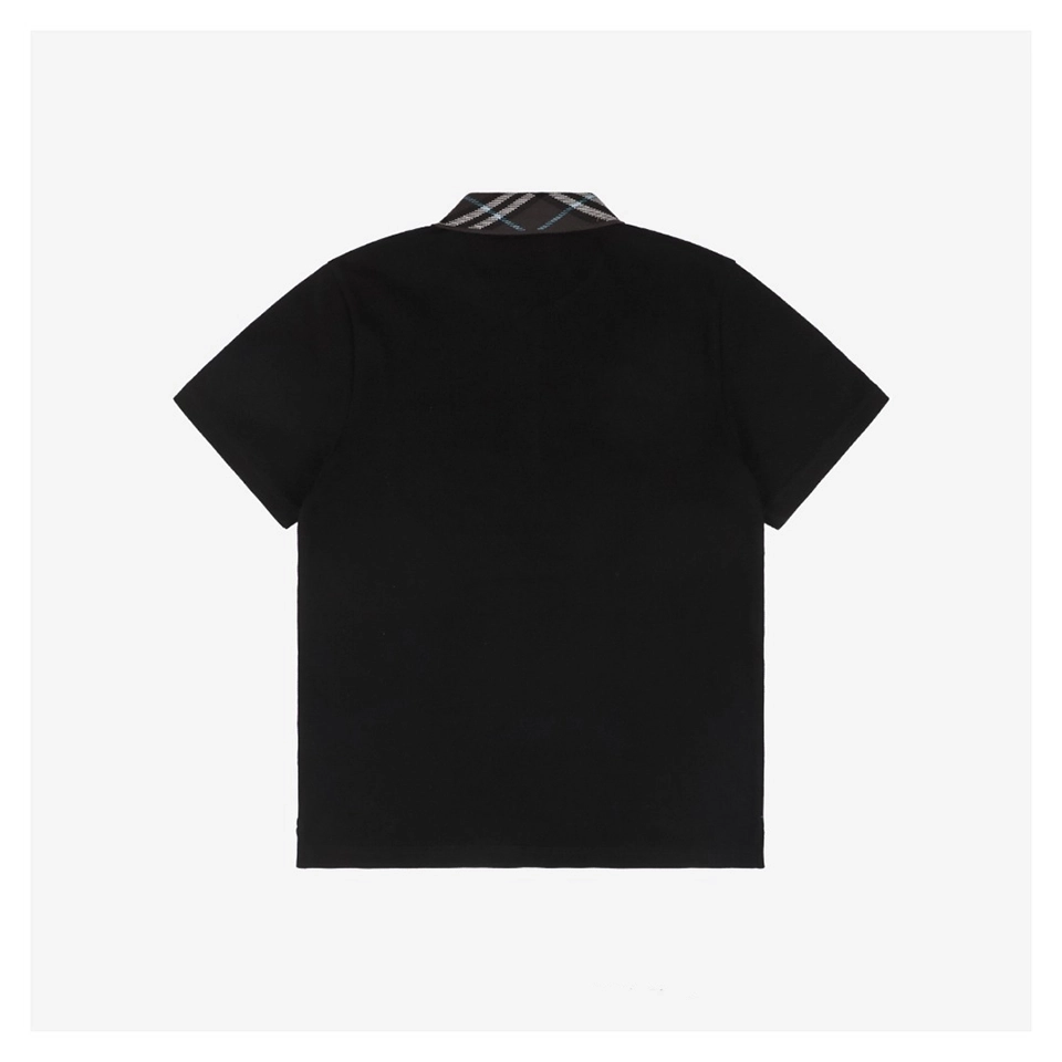 BBry Brown Check Collar Polo T-Shirt-1