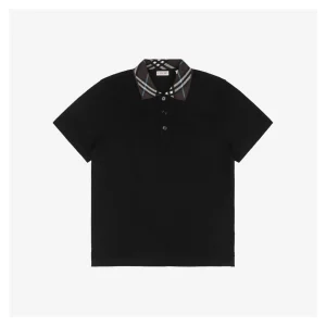 BBry Brown Check Collar Polo T-Shirt