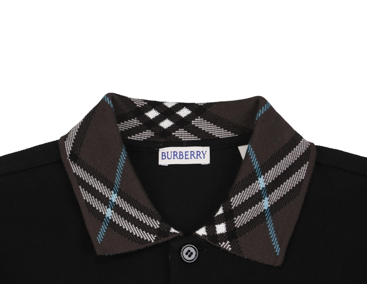BBry Brown Check Collar Polo T-Shirt-4
