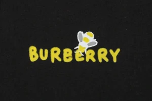 BBry Cartoon Bee Flocked Print T-Shirt-12