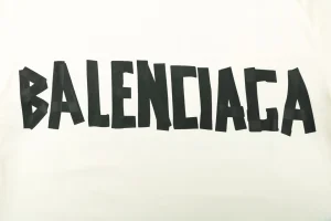 Balenciaga Tape Letter Foam Print T-Shirt Front Brand Print