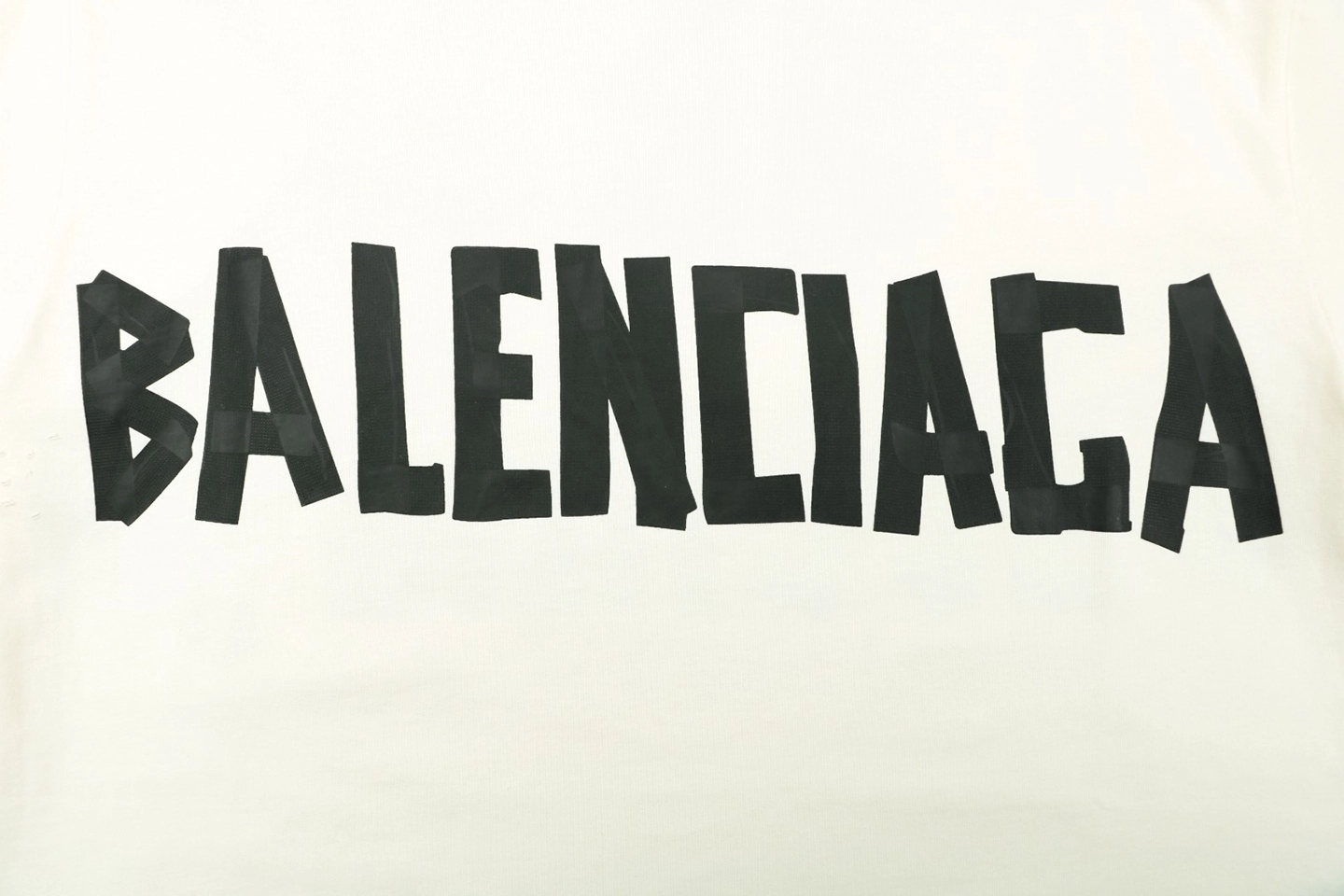 Balenciaga Tape Letter Foam Print T-Shirt Front Brand Print