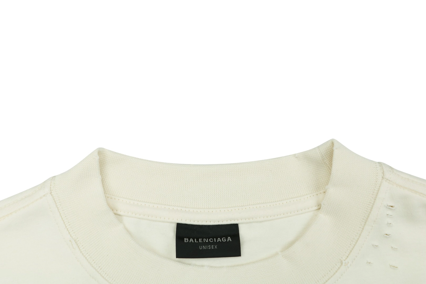 Balenciaga Tape Letter Foam Print T-Shirt Collar