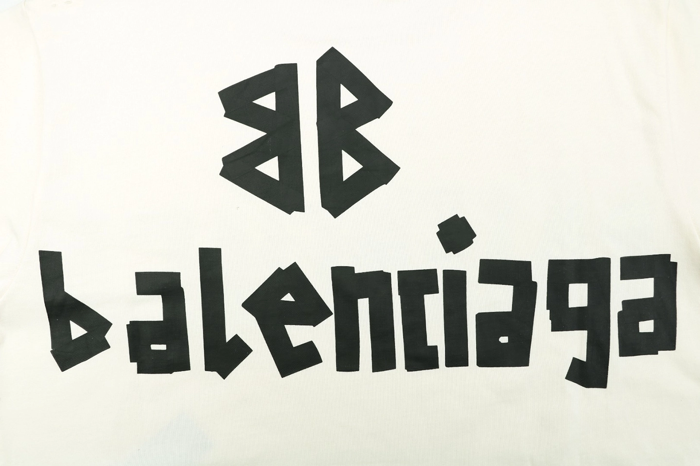 Balenciaga Tape Letter Foam Print T-Shirt Back Brand