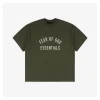 Fear of God Essentials “SCHOOL” Arc Letter Print T-Shirt (Green/Olive)