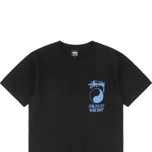 Stussy Yin-Yang Graffiti Blue Letter Print T-Shirt-2