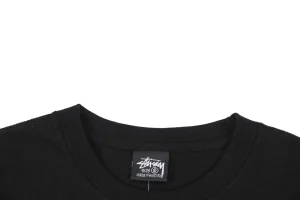 Stussy Yin-Yang Graffiti Blue Letter Print T-Shirt-6