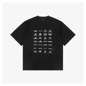 Balenciaga Multi-Logo Paris Print T-Shirt