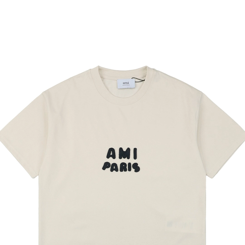 Ami Playful Alphabet Patchwork Embroidery T-Shirt White
