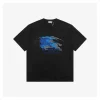 BBry Blue Equestrian Knight Overprint T-Shirt (Black/White)
