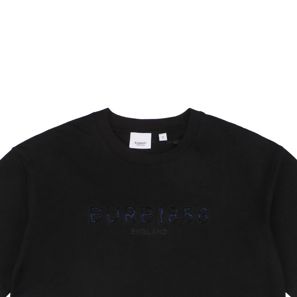 BBry Cutout Letter & Equestrian Appliqué T-Shirt Black