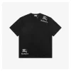 BBry Shoulder & Hem Equestrian Knight Print T-Shirt (Black/White)