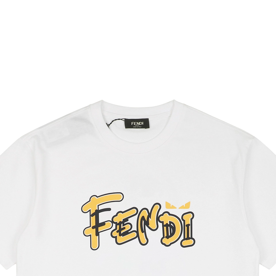 F Cartoon Yellow Letter Print T-Shirt1.jpeg